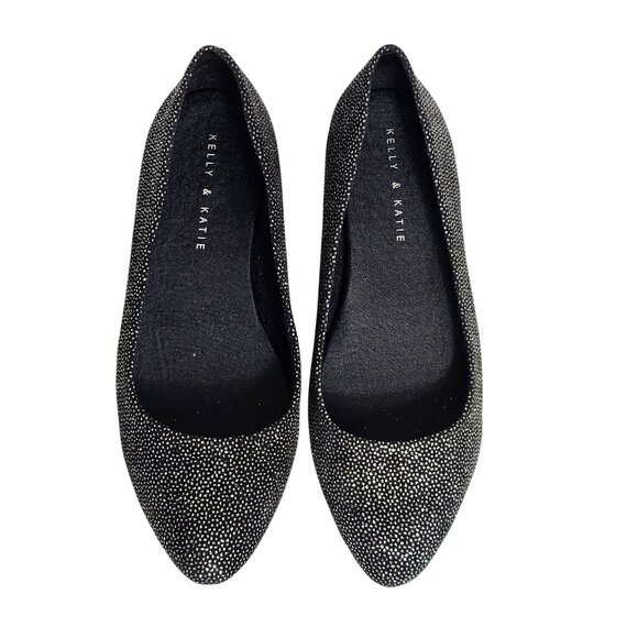 Business Casual Office Workwear Sparkle Shiny Metallic Slip On Flats 8.5M/39 - Picture 6 of 16